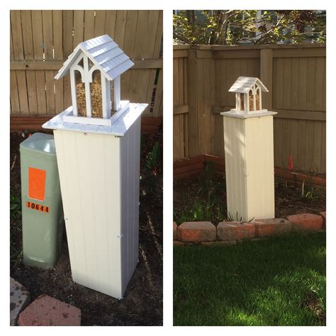 covering electrical box in yard|diy utility box covers.